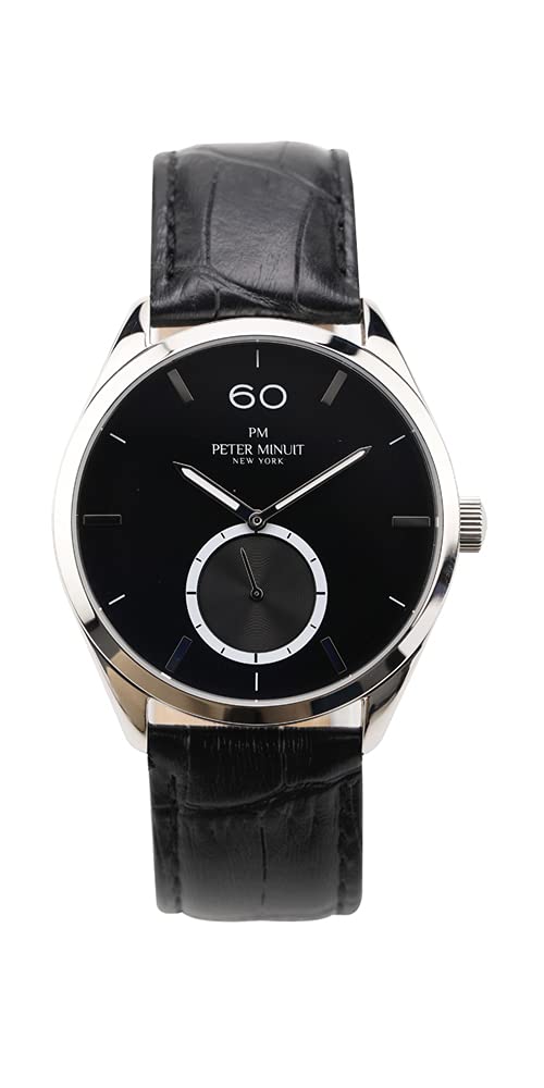 PETER MINUIT Wall Street Iconic Analogue Black Dial Mens Leather Strap Japanese Quartz Watch PM253-B (B08SMBBXN3) Amazon Price History, Amazon Price Tracker