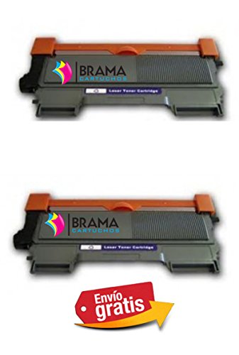Bramacartuchos Toner compatibili, non OEM, 2 pezzi, per stampanti Brother Tn-2220/2010, HL2250DN, HL2270DW, MFC7360, MFC7360N, MFC7460dn, MFC7460, MFC7860dw, MFC7860, 2.600 copie