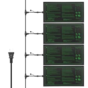 MET Certified 4 Pack Seedling Heat Mat, Seedfactor Waterproof Durable Germination Station Heat Mat, Warm Hydroponic Heating Pad for Indoor Home Gardening Seed Starter