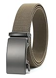 CHAOREN Latte Ratchet Elastic Belt for Men - Nylon Web Adjustable Belt 1 3/8' for Casual Wear - Comfort Fabric Golf Belt