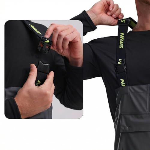 Image of Men's Workwear 3-Piece Waterproof PU Rain Suit Set | Hooded Jacket & Bib Pants, Sealed Seams, Storm Flap, Adjustable Suspenders, Flap Pockets, Outdoor Work, Fishing, Farming