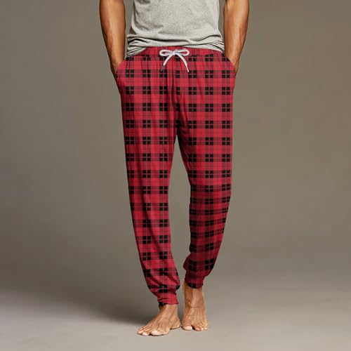 Mens Pajama Pants Lightweight Loose Fit Drawstring Plaid Pj Pant Lightweight With Pockets Sleepwear Pj Bottoms Casual2