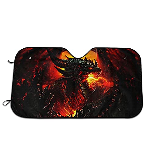 Steel Red Dragon 車用サンシェード 車窓日よけ カーシェード UVカット 遮光 断熱 日焼け防止 防紫外線 静電気 取付け簡単 吸盤2個付