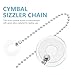 WHAMVOX Professional Drum Cymbal Extension Chain Silver Metal Sizzler Accessory for Crash Cymbals with Sound Adjustment Compatible with Drum Sets