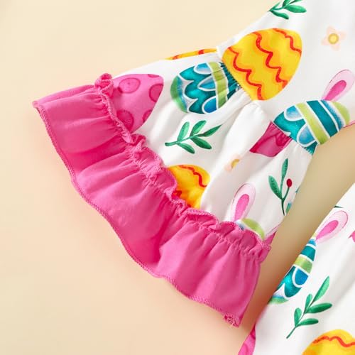 Little Girl Easter Dress Rabbit Outfit Flared Sleeve Ruffled Dresses 3-7 Years4