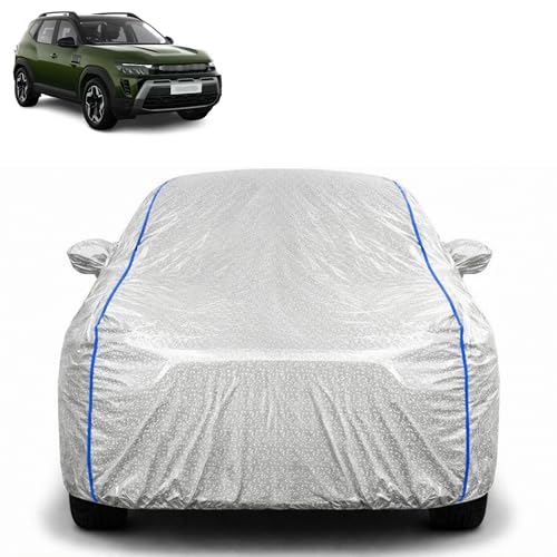 Image of Waterproof Car Cover for Renault Duster | All Weather Protection | UV Resistant & Dustproof | Soft Cotton Lining to Prevent Scratches | Triple Stitched with Mirror Pockets & Elastic Hem