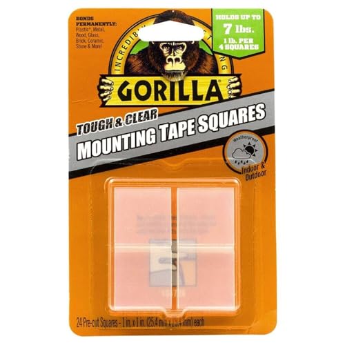 Gorilla 1 in. W x 1 in. L Mounting Squares Clear