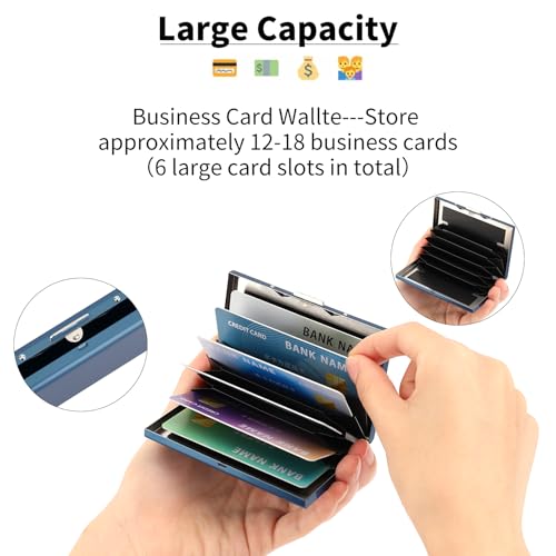Image of Stainless Steel Credit Card Wallet RFID Blocking Metal Case Pocket Business Card Holder for Women and Men