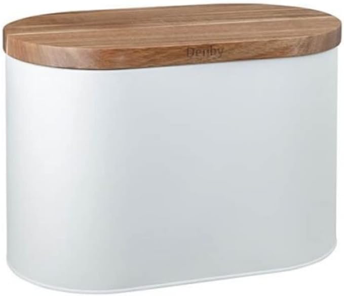 Denby Bread Bin White with Acacia Wood Lid Amazon.co.uk Home & Kitchen