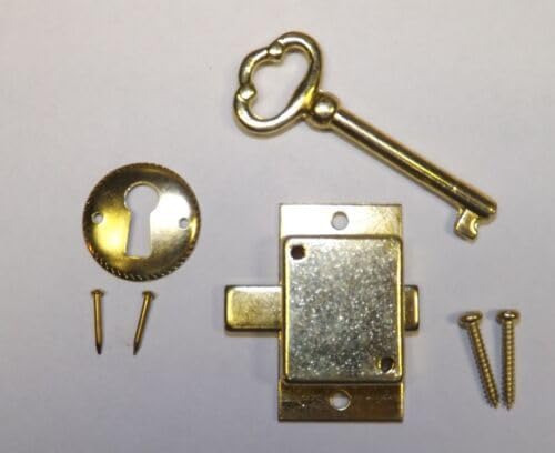 Replacement for Older Style Grandfather Clock Door Lock Key Set New Brass Ridgeway