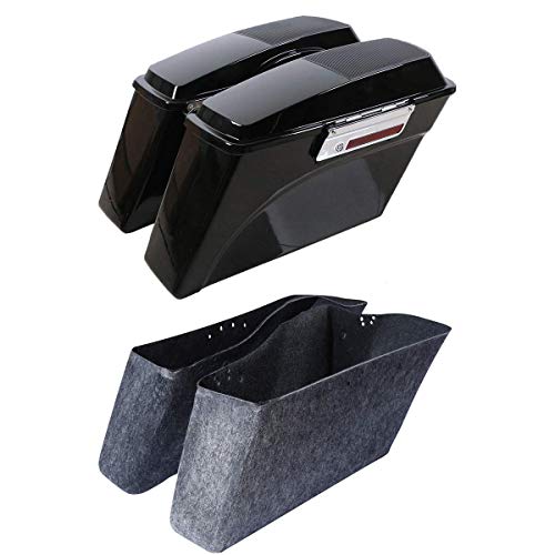 Maletas duras con tapas para altavoces compatibles con Harley Touring 1994-2013 | Maletas duras para baúl, compatibles con Road Glide, Road King, Ultra, Street Glide y Electra Glide, con juego de cerraduras y llaves miniatura 1