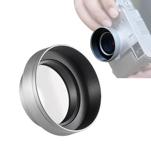 For Fujifilm X-half用レンズフード アルミニウム合金 ねじ込み式レンズフード カメラレンズカバーキャップ つや消し表面 反射防止 サンシェード レンズプロテクター for 富士フィルム X-half アクセサリーのサムネイル