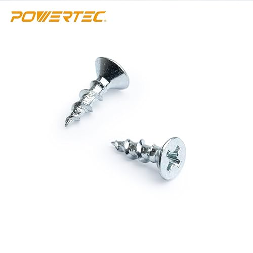 Miniatura 9 de POWERTEC QWS1005V #8 x 34" Juego de tornillos para madera, tornillos Phillips de cabeza plana de rosca profunda, 100 unidades