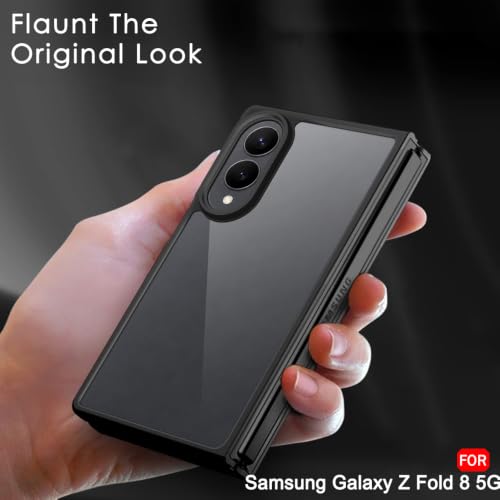 Image of TheGiftKart Hybrid Shockproof Back Cover Case for Samsung Galaxy Z Fold 8 5G | Camera Protection Module | Hard Back Cover Case for Samsung Z Fold8 5G (PC & TPU, Transparent Clear Back, Black Sides)