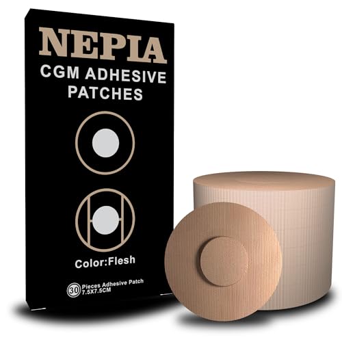 Nepia 30 Pcs CGM Sweatproof Adhesive Patches for Libre 1/2/3, Enlite, Guardian, Dexcom G7,Sensor Covers for 14 Days Long-Lasting Protection &Comfortable Fit (Skin)