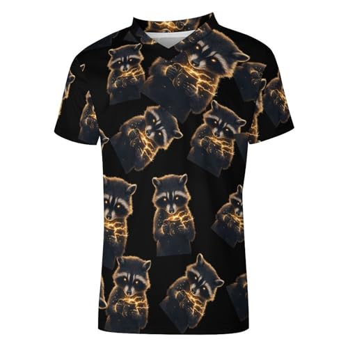 Camiseta de fútbol para hombre de mapache con café en tejido transpirable 5