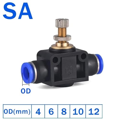 Vanne d'accélérateur pneumatique 6mm pour réglage précis du débit d'eau