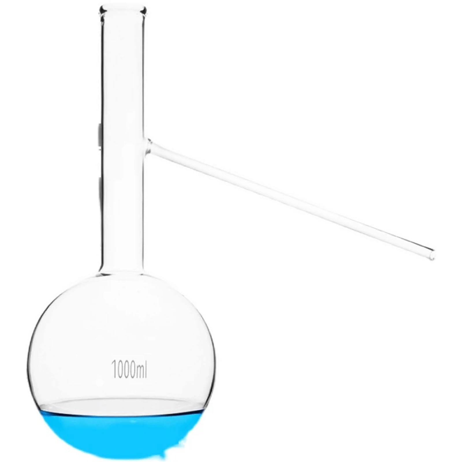 Botellas de vidrio de fondo redondo, Matraz de destilación de vidrio de borosilicato alto con fondo redondo y tubo ramificado de 60-500 ml (2 unidades)(250ml 2 PCS)