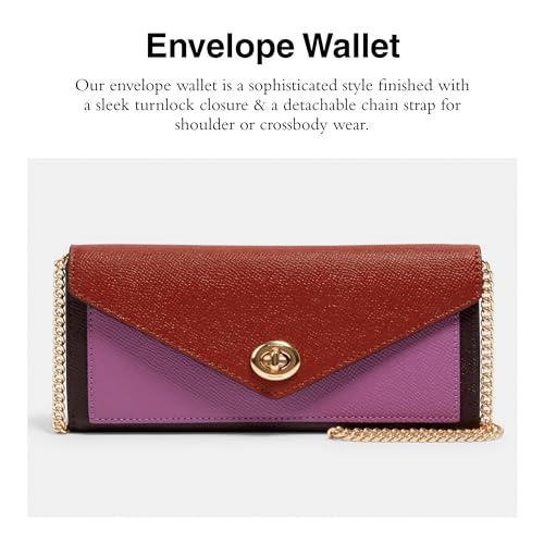 Coach Colorblock Leather Envelope Wallet w Chain and Turnlock2
