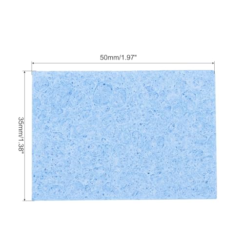 Image of MECCANIXITY 25PCS Soldering Sponge 50 x 35mm Rectangle Blue Cleaning Pad Welding Tip Iron Replacement for Cleaning Soldering Iron 1mm Natural Thickness 6mm Water Absorption Thickness