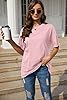 Ebifin Women's Oversize T-Shirt Crew Neck Short Sleeve Shirts Casual Loose Basic Tops Summer Tee Shirt, Pink, XL #3