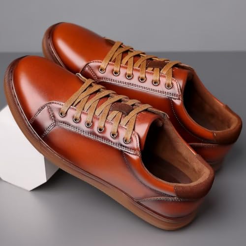 Image of Arkbird Casual Sneakers, Breathable Lace-Up Leather Walking Shoes Comfortable Fashion Sneakers for Men Daily Work