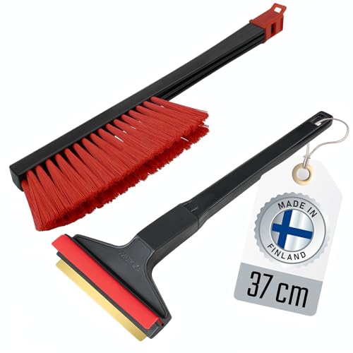 Set - Eiskratzer Auto lang mit Besen Murska Eiskratzer Messing + Schneebesen Auto Besen Winter Scheibenkratzer Auto Besen Auto Schnee Schneefeger Auto Schneebürste (Set L&P A055 + A059 Farbe zufällig)
