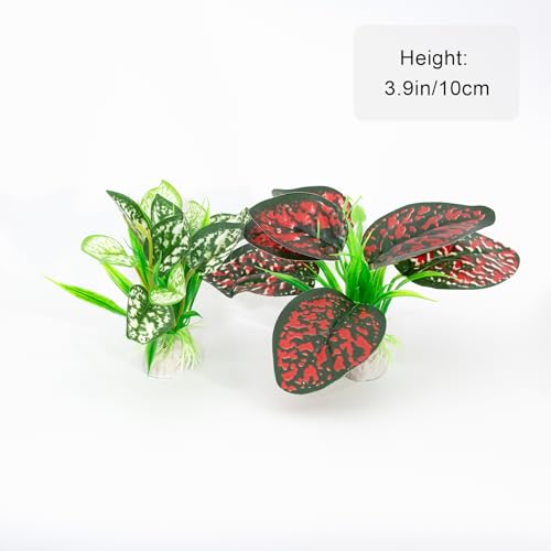 Image of Reptile Artificial Plants 3PCS Terrarium Plants Aquarium Plants Decorations for Amphibian Habitat Decor