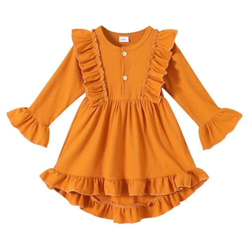 YOUNGER TREE Toddler Baby Girls Fall Clothing Solid Cotton Pit