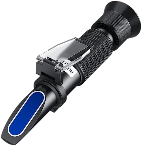 ALLmeter Brix Refractometer with ATC,Refractometer- Dual Scale Brix Scale and Wort Specific Gravity Scale 1.000-1.130 and Brix 0-32% for Beer Wine Brewing Homebrew
