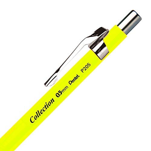Lapiseira Sharp P200 0.5 Mm, Pentel, Sm/P205-Fg, Amarelo Fluorescente