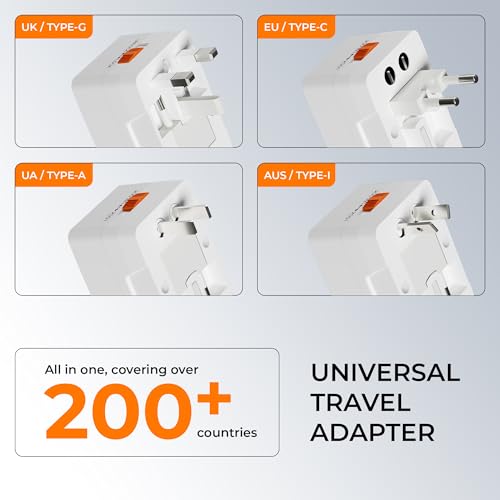 Image of Elleys' Universal Travel Adapter International All in one Worldwide Universal Adapter 13amp 100-240 Voltage Travel Charger Suitable 200+ Countries UK, Europe, UA, Australia, China, Japan 6pcs