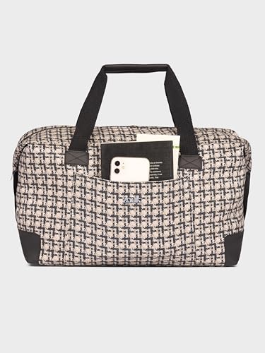 Image of ZOUK Collapsible Duffle Bag for Men and Women | Lightweight Foldable Travel Duffel Bag | Vegan Leather & Handcrafted Fabric | Water-Resistant Lining | 33L Weekend & Short Trip Bag | Carter Checks