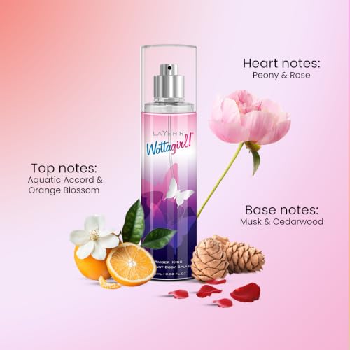 Image of Layer'r Wottagirl Amber Kiss & Mandarin Twist Body Splash, 60ml x 2