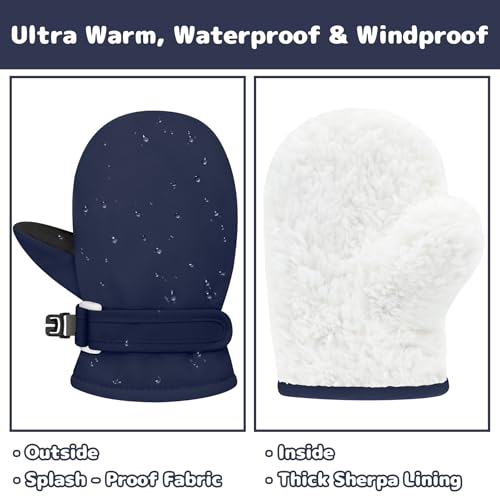 Olreco Toddler Mittens Baby Mittens Winter Waterproof Toddler Gloves Toddler Snow Gloves for Kids Infant Mittens Boys Girls2