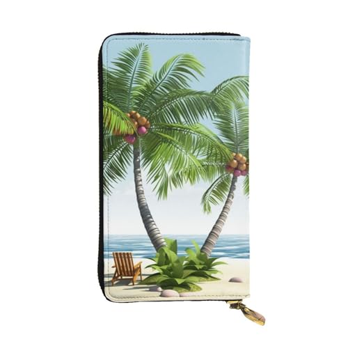 Tropical Palm Tree Wallet For Women Men Clutch Rfid Blocking Leather Wallets Large Capacity Purse Credit Card Holder Money Case With Zipper Phone Holder Long Travel Purse