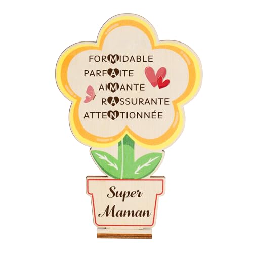 Cadeau Maman Cadeau Fete des Meres Cadeaux Anniversaire Noel Idee Cadeaux Mere Ornement en Bois en Forme De Fleur