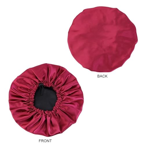 Bonnet en satin pour dormir grand format réglable double couche - 3