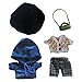 niannyyhouse　20cm人形の服　ぬいぐるみ 用　帽子+パーカー+セーター+ズボン+パケット　5点セット　着せ替え　綿人形の服　ベレー帽　人形ベビー服