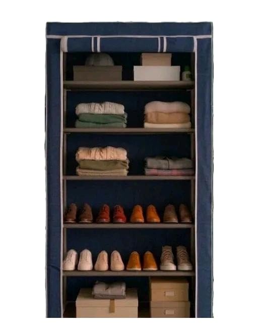 Organized Space 6 Tier Shoe Rack Organizer Plastic Shelf for Daily Household Storage Blue Free Size-image-45