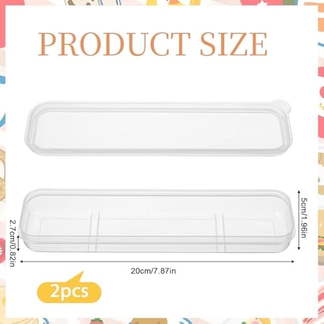 Utensil Holder for Lunch Box, 2 Pcs Clear Utensil Case Portable Flatware Box Simple Travel Tableware Storage Case Chopstick Cases for Cutlery Kit