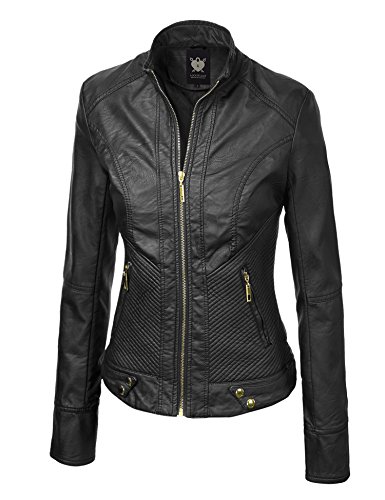 Lock And Love Ll Wjc747A Womens Dressy Vegan Leather Biker Jacket Xl Black #TOP1