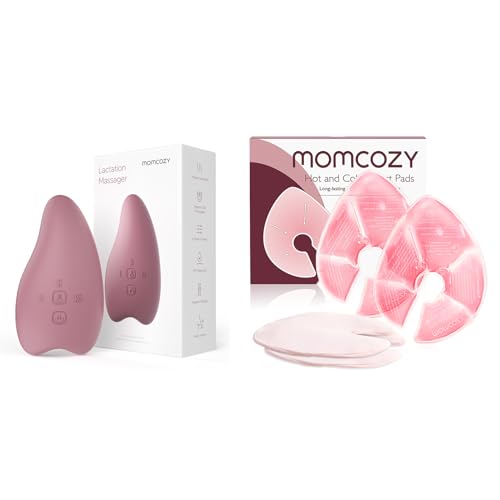Image of Momcozy Warming Lactation Massager 2-in-1 & Larger Breast Therapy Packs, Hot and Cold Breast Pads
