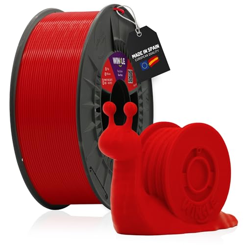 WINKLE Filamento 3D PLA HD Rojo Diablo | Filamento 2.85mm 1kg | Compatible con Todas las Impresoras 3D | Precisión Dimensional | Bobina 1kg