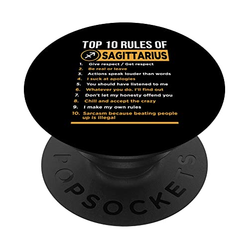 Sagittarius Horoscope Zodiac Astrological Lover Sign Gift PopSockets Swappable PopGrip, Black