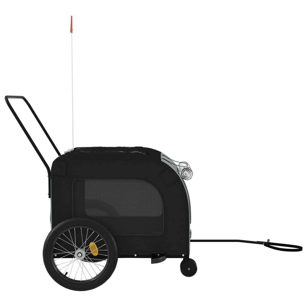 Homgoday Remolque de bicicleta para mascotas, tela Oxford naranja y gris y hierro