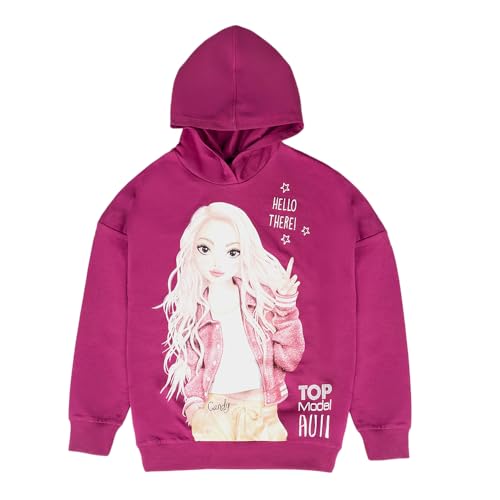 Sweat-shirt Top Model Candy 75091 en coton violet avec motif