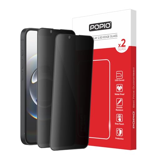 Image of POPIO Xtreme Privacy Pack of 2 Tempered Glass for iPhone 13 /13 Pro / 14 / 16e / 17e | 9H Hardness, Edge-to-Edge Coverage, Anti-Scratch, Anti-Spy