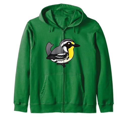 Yellow-throated Warbler Cartoon Bird Birdorable Illustration Zip Hoodie