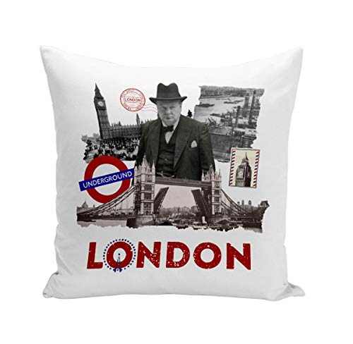Fabulous Coussin 40x40 cm London Collage Londres Voyage Vintage
